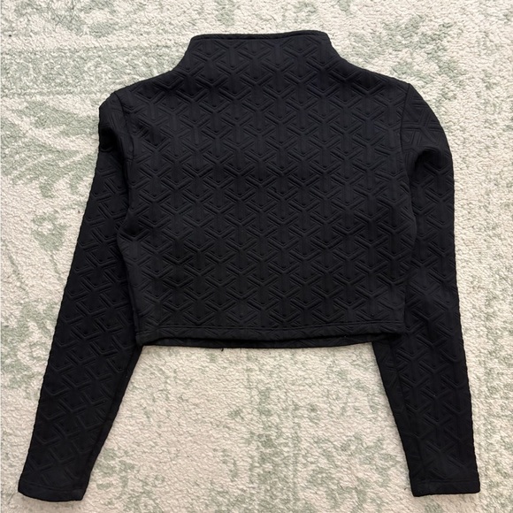 Bebe Black Quilted Long Sleeve Sweatshirt - Picture 2 of 3